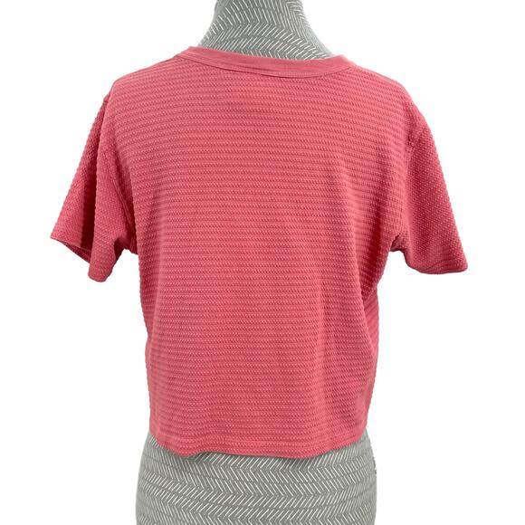 Big Bud Press Pink Honeycomb Texture Thermal Raspberry Crop Top Unisex Size XXS - Picture 2 of 5